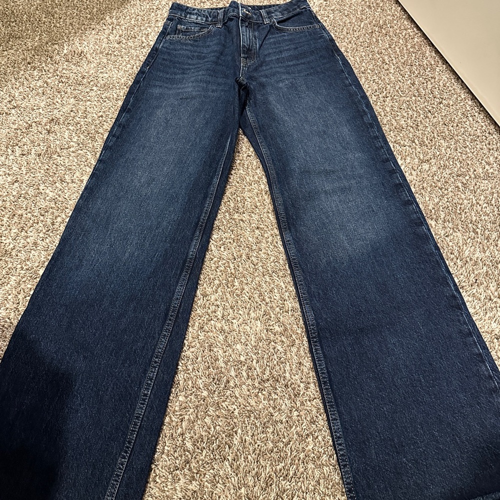 Mango dark wide Denim Jeans